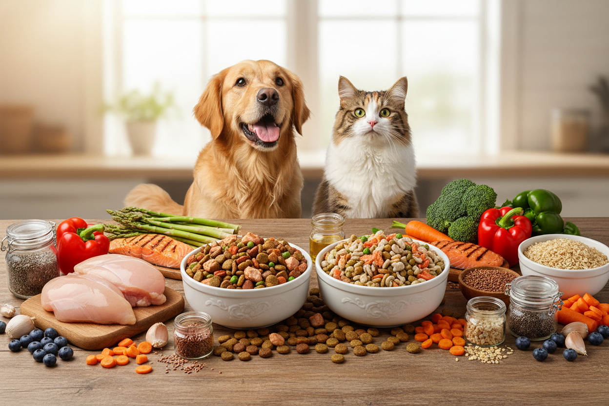Healthy dog and cat food
